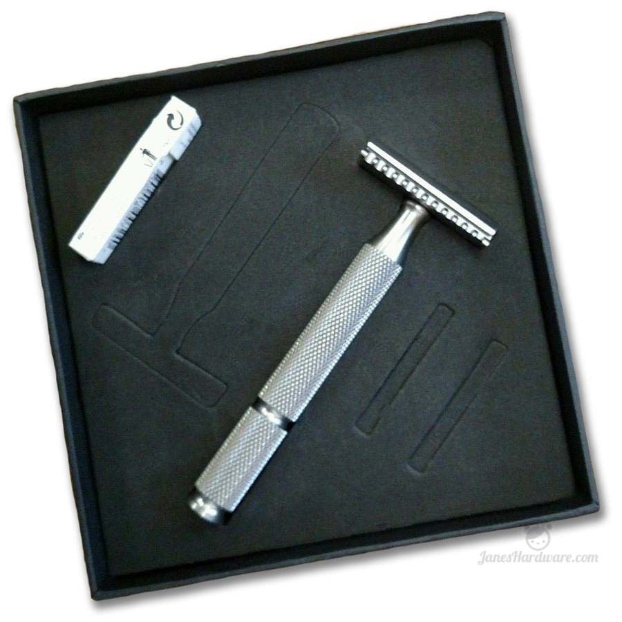 Above the Tie Stainless Steel Safety Razor - Colossus Slant Open Comb ...